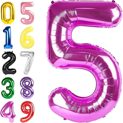 Number Balloons 40 Inch Rose Purple 4 Balloon by Argthjy