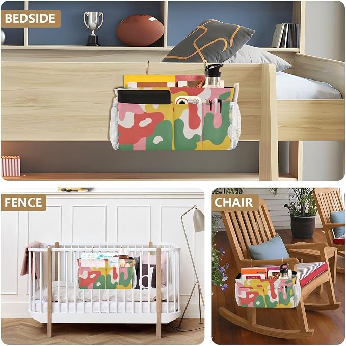 Bedside Caddy Metal Frame Hanging Organizer Bunk Bed Dorm Accessories Hook And - Image 8