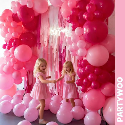 PartyWoo Pink Balloons 66pcs Pack Hot Pink Latex Helium Balloons | Pearl Pink - Image 7