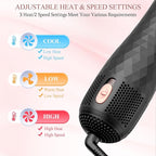 3-in-1 Hair Dryer Brush Straightener, Professional 1200W Ionic Blow Dryer Brush with Ceramic & Tourmaline Technology, 3 Heat/2 Speed Settings One Step Hair Dryer & Styler for All Hair Types