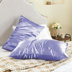BEDELITE Satin Pillowcase for Hair and Skin, Super Soft and Cooling Similar to Silk Pillow Cases 2 Pack with Envelope Closure, Gift for Women Men(20"x30" Queen Size, Lilac)