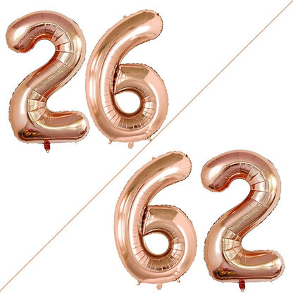 Number 26 Balloons for 26th Birthday Party Decorations, 42 Inch Jumbo Foil by GOER