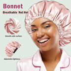 Satin Bonnet 2Pcs Silk Bonnet Hair Bonnets For Sleeping Silky Soft Sleep Cap Womens Night Curly Natural Hair Caps