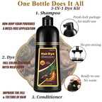 Blonde Brown Hair Dye Shampoo 3 in 1, Instant Hair Color Shampoo for Women Men, Natural Color Shampoo Hair Dye, Grey Hair Coverage in Minutes, Herbal Formula (17.6 FL OZ)