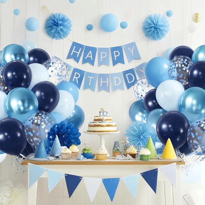 Zesliwy Blue Balloons Set with Confetti, Party Decor | Navy - Image 5