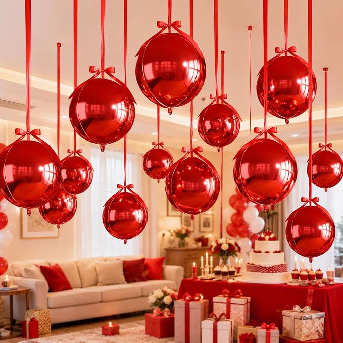 Red Round Foil Balloons - Image 7