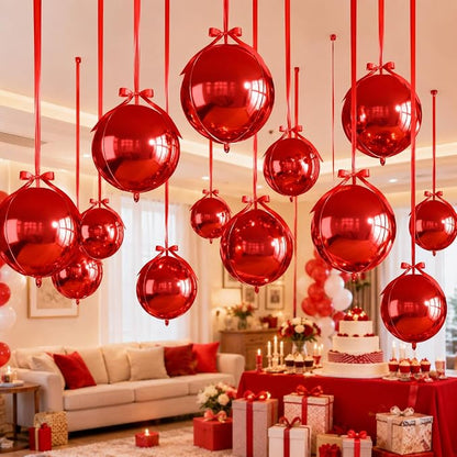 Red Round Foil Balloons - Image 7