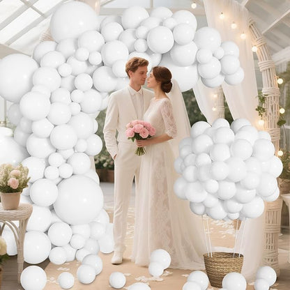 164Pcs White Balloons Different Sizes 18" 12" 10" 5" - Image 6