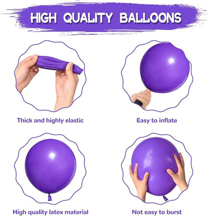 134Pcs Purple Balloons Different Sizes 5 10 12 18 Inch Purple Balloon Garland - Image 3
