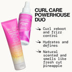 Pacifica Pineapple Swirl Curl Defining Cream – Curl Cream for Curly Hair, Curly Hair Products with Coconut Oil and Hyaluronic Acid, Styling for Bouncy Waves Without Crunch - 4 Oz