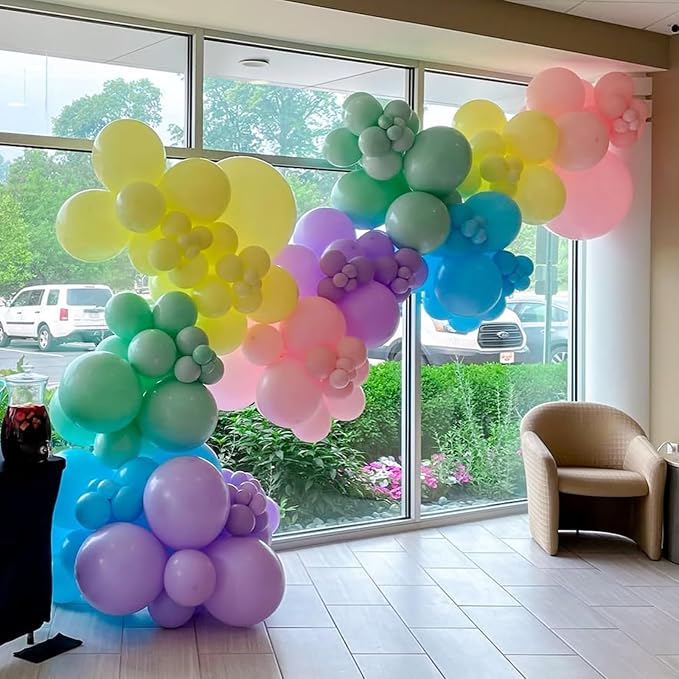Pastel Balloons Garland Arch Kit, Rainbow Easter Party Balloons | Multicolor - Image 6