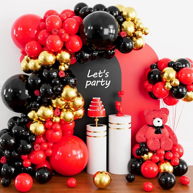 100pcs Black and Gold Balloons 12 Inch Metallic Gold and Black latex Party - Image 6