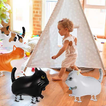 8 Pcs Walking Cat Balloons, Cat Balloons, Walking Animal Foil Mylar Balloon - Image 3