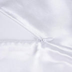 Satin Silk Pillowcase for Hair and Skin, Black Pillow Cases Standard Size Set of 4 Pack Super Soft Pillow Case with Zipper Closure (Ivory, Standard(4 Pack))