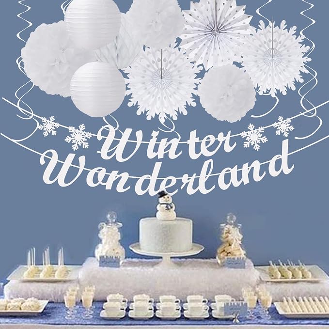 Winter-Wonderland Christmas-Snowflake White Party-Decorations - Image 4