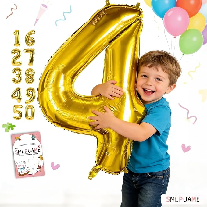 Gold Balloon, 40 inch Number 14 Foil, - Image 4