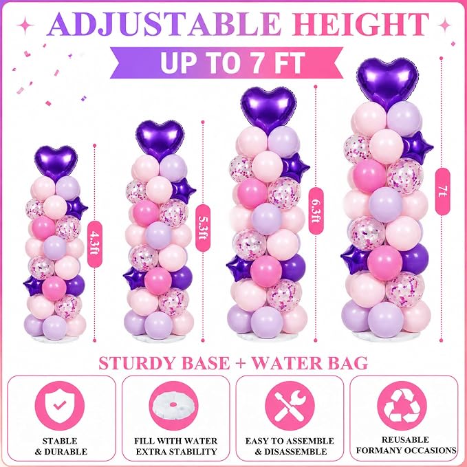 Balloon Towers Set of 2, Balloon Column Stand - Image 3