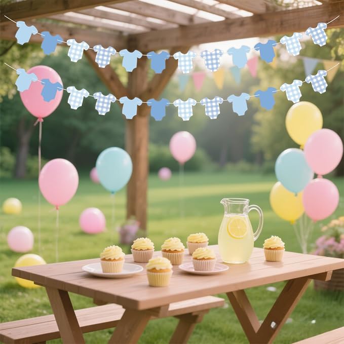 2Pcs Blue Baby Gender Reveal Decorations, Pre-Strung Boy or Girl Banner - Image 4