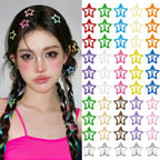 Star Hair Clips Snap Hair Barrettes Non Slip Star Hair Accessories Multiple Colors Metal Hair Clips for Girls Women -50PCS 1.18"