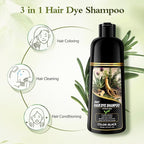 Black Hair Dye Shampoo, Ammonia Free Natural Herbal Ingredients Black Hair Dye for Women Men Gray Hair Coverage, Semi-Permanent Hair Color Shampoo