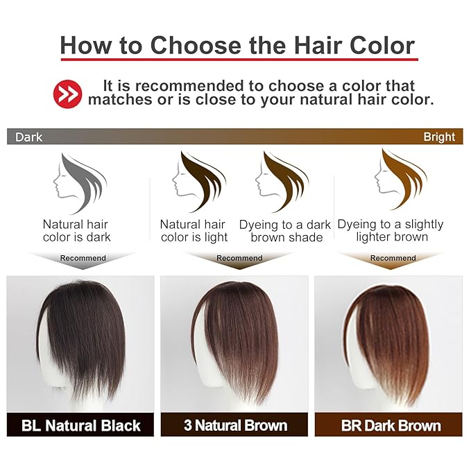 Real Human Hair Topper Double-Monofilament Top Hand-Tied Hair Pieces Mid Length for WomenThinning Hair BHADS812 (3 Natural Brown × Hair Length:9.8"(25cm), Base Size:3.1"×4.7"(8cm×12cm))