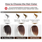 Real Human Hair Topper Double-Monofilament Top Hand-Tied Hair Pieces Mid Length for WomenThinning Hair BHADS812 (BL Natural Black × Hair Length:9.8"(25cm), Base Size:3.1"×4.7"(8cm×12cm))
