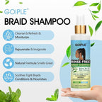 Braid Foam Control Mousse Braiding Mousse No-Water Braid Shampoo for Braids, Twist, Locs - Hair Foaming No Flake Extra Hold - Rinse-Free Dreadlock Shampoo for Build-Up, Odor, Itch & Flakes(2PCS)