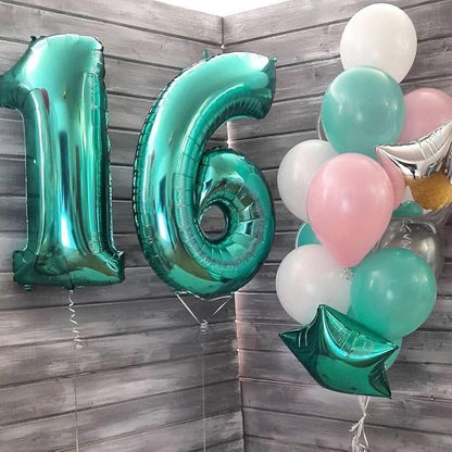 Teal Blue Number 6 Balloon 40 inch, Balloon numbers party supplies, deco photo - Image 7