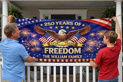 Personalized 250 Years of Freedom USA Banner 1776-2026, Patriotic American - Image 2