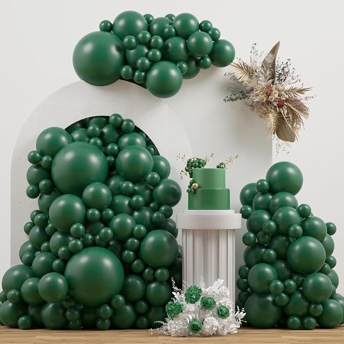 Emerald Green Double Stuffed balloons Different Size 115Pcs 5/10/12/18 Inch by JZCZOEB