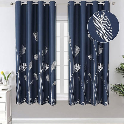 Blackout Window Curtains Silver Palm Tree Print Grommet Blackout Curtains by ESTELARTEXTILER