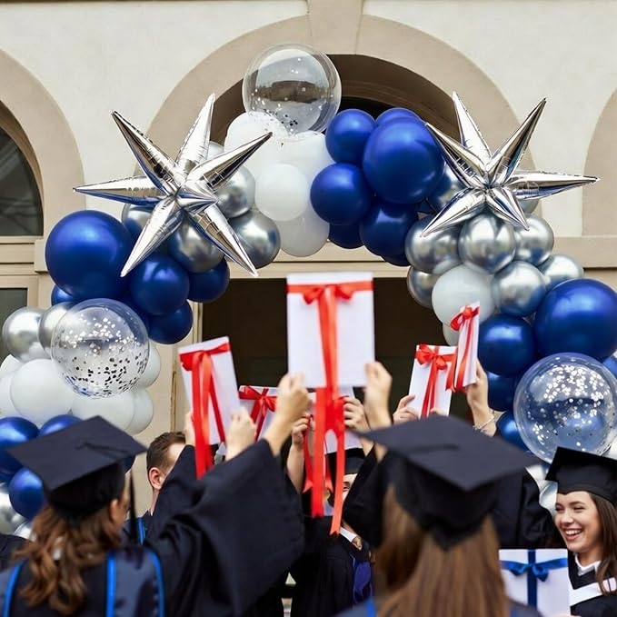 RUBFAC Blue and Silver Balloon Arch Kit - Image 5