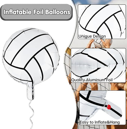 Fovths 12 Pieces Inflatable Volleyball Balloons 18 Inches Volleyballs Foil - Image 3
