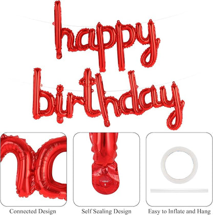 Happy Birthday Balloons Banner Foil Letters Balloons Connected, Personalized - Image 6