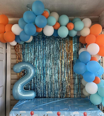 6 Balloon Number 40 Inch Pastel Blue Balloons - Image 3