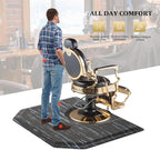 4 ft. x 5 ft. Salon Mat Anti Fatigue for Hairstylist Standing, Thick Barber Floor Mats Under Salon Chair, Hair Mat Hairdressing Barbershop Beuaty Spa Equipment