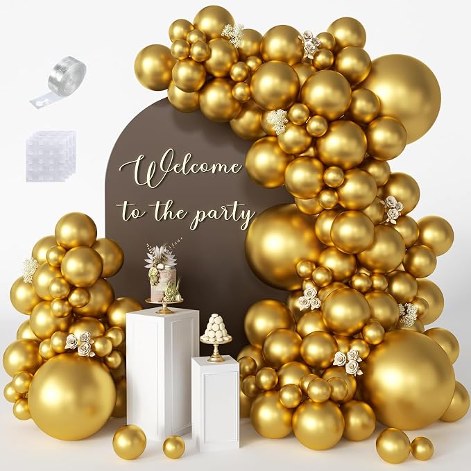 Gold Balloons 125 Pcs Gold Balloons Different Sizes 18 Inch 12 Inch 10 Inch 5 by Searchbyoccasioncolorsize