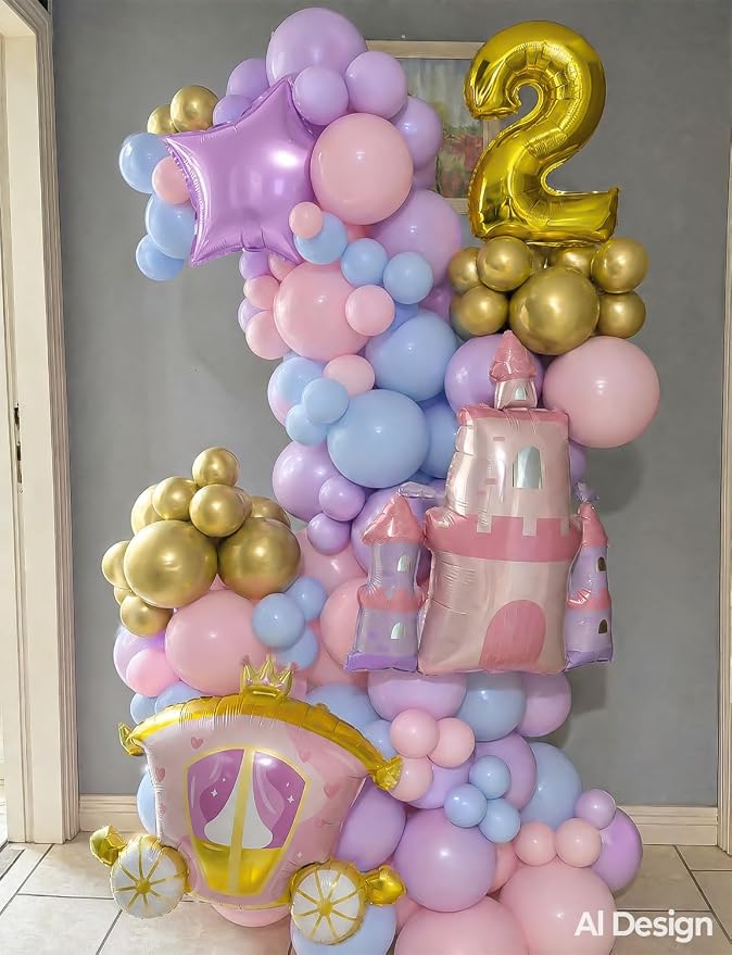 Princess Balloon Garland Arch Kit, Crown Star Foil, - Image 8