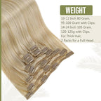 Full Shine Clip in Hair Extensions Human Hair Blonde Clip in Real Human Hair Extensions Honey Blonde Highlighted Platinum Blonde 120 G 16 Inch