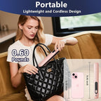 2-in-1 Cordless Hair Straightener & Curler – Includes Carrying Pouch – Mini Travel Hair Straightener with LCD Display, USB-C Charging, 4 Temp Modes up to 420°F and Long Battery Life