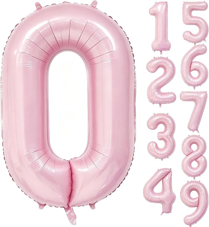 40 Inch Pink Number 0 Foil Balloon by Unknown