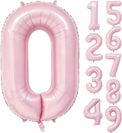 40 Inch Pink Number 0 Foil Balloon by Unknown
