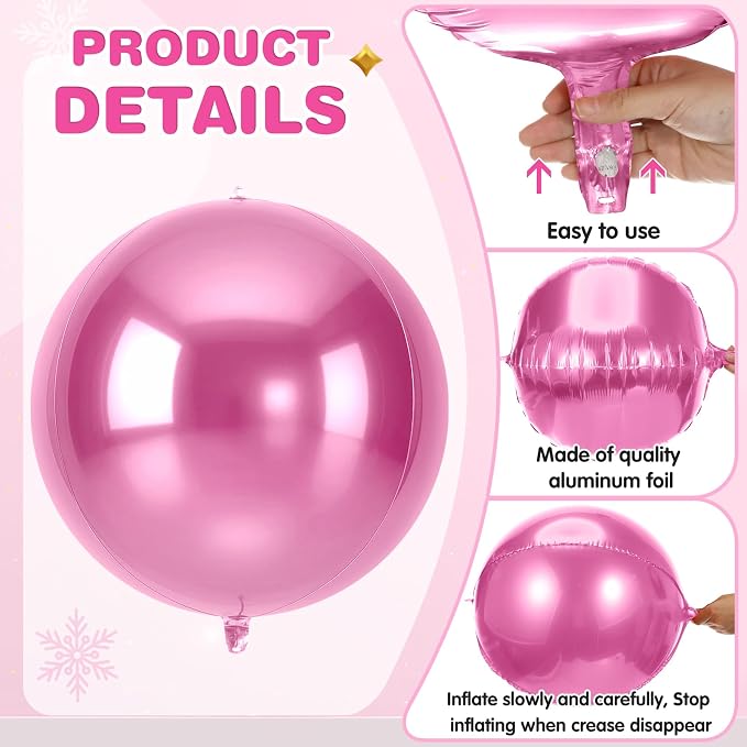 Jenaai 30 Set Round Foil Balloons Bulk 22 Inch 4d Metallic Giant Balloons Set - Image 6
