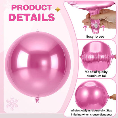 Jenaai 30 Set Round Foil Balloons Bulk 22 Inch 4d Metallic Giant Balloons Set - Image 6