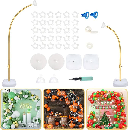 Bazen Balloon Arch Stand Kits Gold 8.2FT&5FT Half Arch Backdrop Stand | Balloon by Bazen
