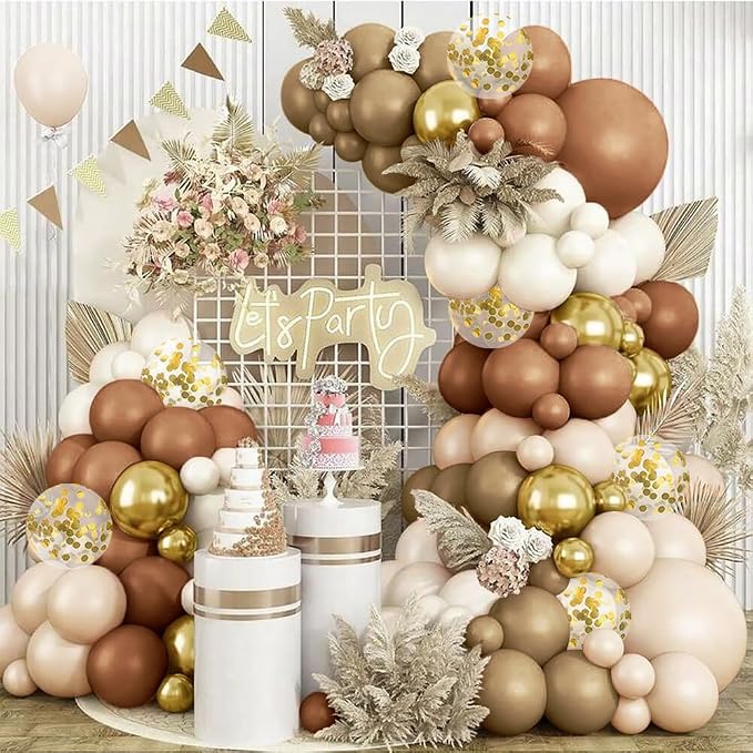 138PCS Brown Balloon Garland Arch Kit - Image 2
