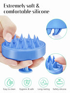 HEETA Shampoo Scalp Brush Massager Hair Growth, Scalp Scrubber with Soft Silicone Bristles for Hair Growth & Dandruff Removal, Hair Brush for Scalp Exfoliator, Royal Blue