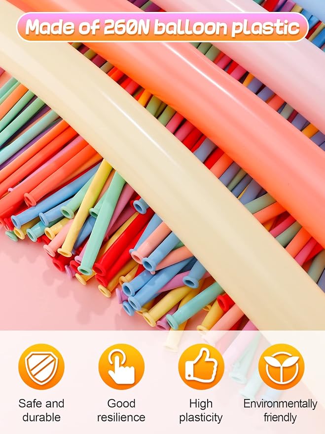 Apipi 100 Pcs Premium Latex 260 Balloons Kit - Image 3