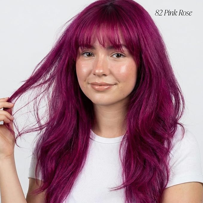 Adore Semi Permanent Hair Color (082 Pink Rose) | Vegan & Cruelty-Free Pink Hair Dye | No Ammonia, No Peroxide, No Alcohol | 4 Fl Oz Each (Pack of 2)