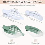 obeoby 8 PCS 2 Styles Flat Hair Clips, Bridesmaid Hair Claws for Women Girls Thin Hair Bridesmaid Proposal Gifts for Wedding Bridal Party Favors, White and Sage Green